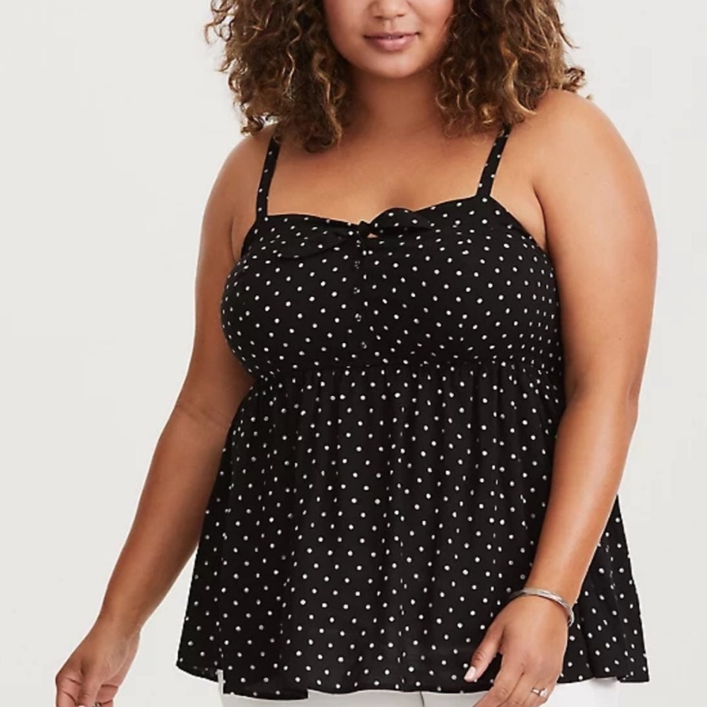 Torrid Black Polka Dot Challis Cami